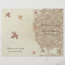 Brown Tree Wedding Program Flyer