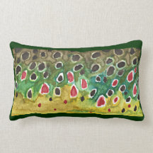 Brown Trout Fish Throw Pillow
