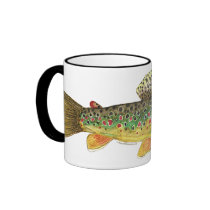 Brown Trout Fishing Coffee Mugs