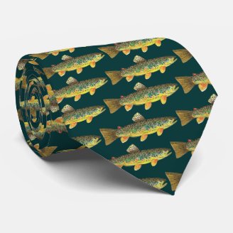 Brown Trout Fishing Neckties