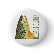 Brown Trout Ichthyology, Fishing, Fly Fishing buttons by TroutWhiskers Brown Trout Ichthyology, Fishing, Fly Fishing buttons