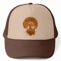 Brown trucker hat w/ tree design
