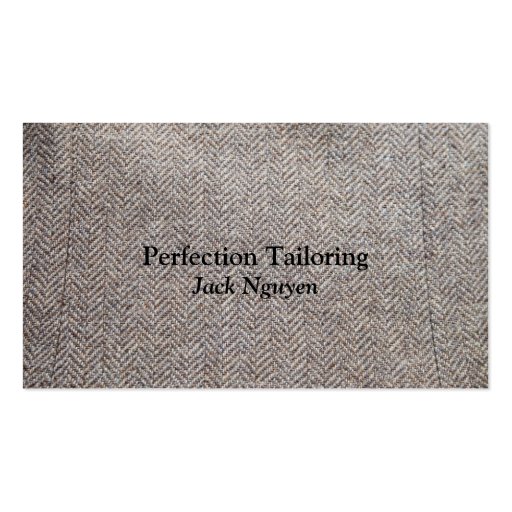 Brown tweed fabric business card