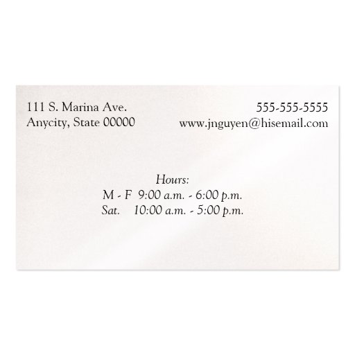 Brown tweed fabric business card (back side)