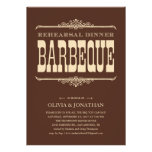 Brown Vintage Barbeque Rehearsal Dinner Invitation