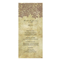Brown Vintage Country Wedding Menu Announcement
