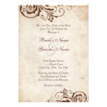 Brown Vintage Floral Chic Wedding Invitation