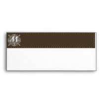 Brown Vintage Monogram Business Envelope