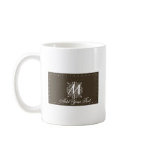 Brown Vintage Monogram Business Coffee Mug
