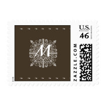 Brown Vintage Monogram Business Stamp