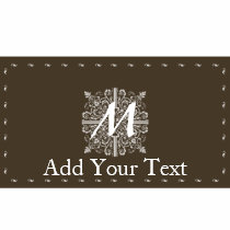 Brown Vintage Monogram Business Tees