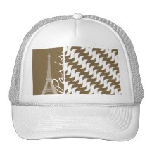 Brown Wave; Eiffel Tower Trucker Hats