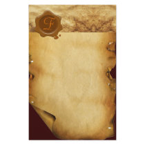 BROWN WAX SEAL PARCHMENT Monogram Stationery Paper