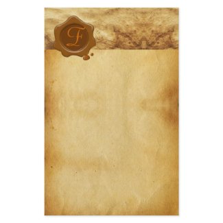 BROWN WAX SEAL PARCHMENT Monogram stationery