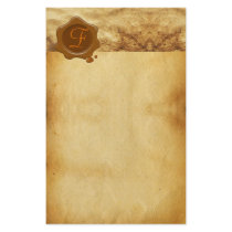 BROWN WAX SEAL PARCHMENT Monogram Stationery Design