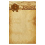 BROWN WAX SEAL PARCHMENT Monogram stationery