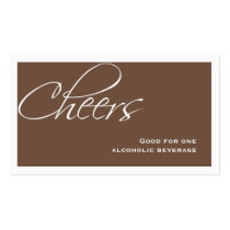 Brown wedding formal custom event drink ticket business cards