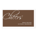 Brown wedding formal custom event drink ticket profilecard