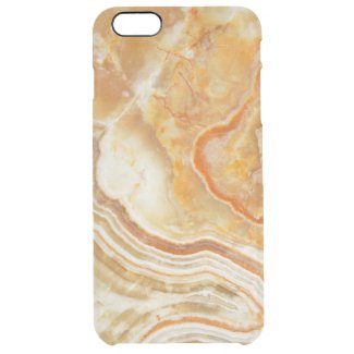 Brown White And Beige Marble Pattern Print Uncommon Clearly™ Deflector iPhone 6 Plus Case