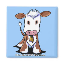 Brown & White Cow magnets