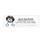 Brown White Shih Tzu Clean & Simple labels