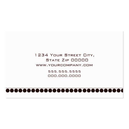 Brown & White Stripe Business Card (back side)