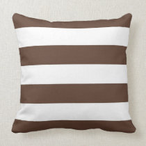 Brown & White Striped Pillow pillows