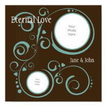 Brown With Blue Swirls Scrapbook Page posters