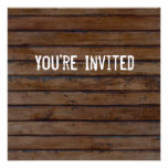 Brown Wood Style Invitation