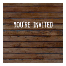 Brown Wood Style Invitation