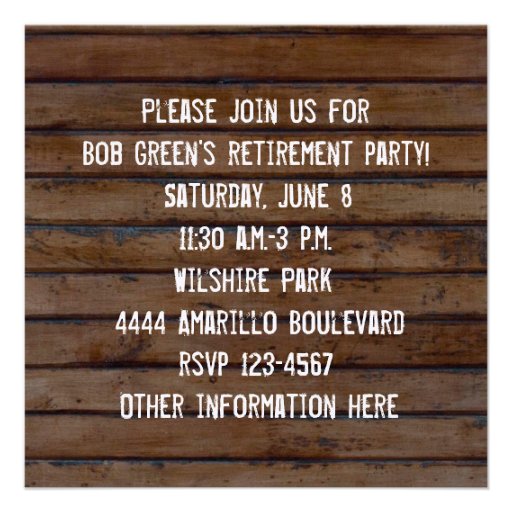 Brown Wood Style Invitation