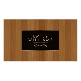 Brown Wood With Black & Gold Accents Double-Sided Standard Business Cards (Pack Of 100)