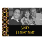 brown yellow black circles personalized invitations