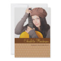 Brown yellow custom photo graduation announcement invitation