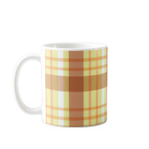 Brown yellow plaid - Mug by cycreation Brown yellow plaid - Mug