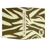 Brown Zebra print Fashion Monogram Binder