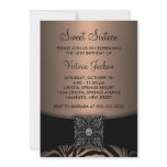 Brown Zebra Sweet Sixteen Party Invitation