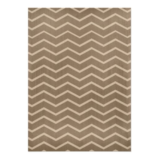 Brown Zigzag Bridal Shower Invitations