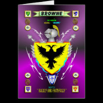 BROWNE FAMILY COAT OF ARMS CREST AND SHIELD cards