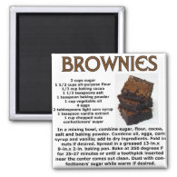 Brownie Recipe Refrigerator Magnets