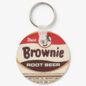 brownie root beer label enlarged keychain
