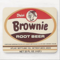 brownie root beer label mousepad mousepads