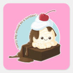 Brownie Sundae Square Sticker