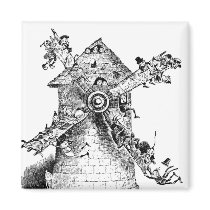 Brownies at a Windmill in Holland magnets