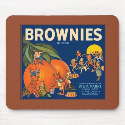 Brownies Brand Orange Crate Label Mousepad by Modest_Mouse