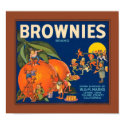 Brownies Brand Vintage Fruit Crate Label posters by vintagegiftmall Brownies Brand Vintage Fruit Crate Label posters