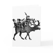 Brownies riding Reindeer cards