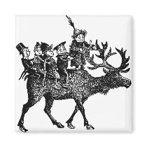 Brownies riding Reindeer magnets