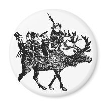 Brownies riding Reindeer magnets