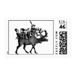 Brownies riding Reindeer postage